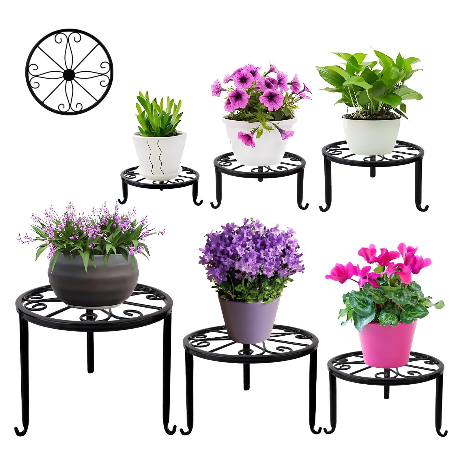 Amazon.com: 6-Pack Metal Plant Stand,Heavy Duty Flower Pot Stands